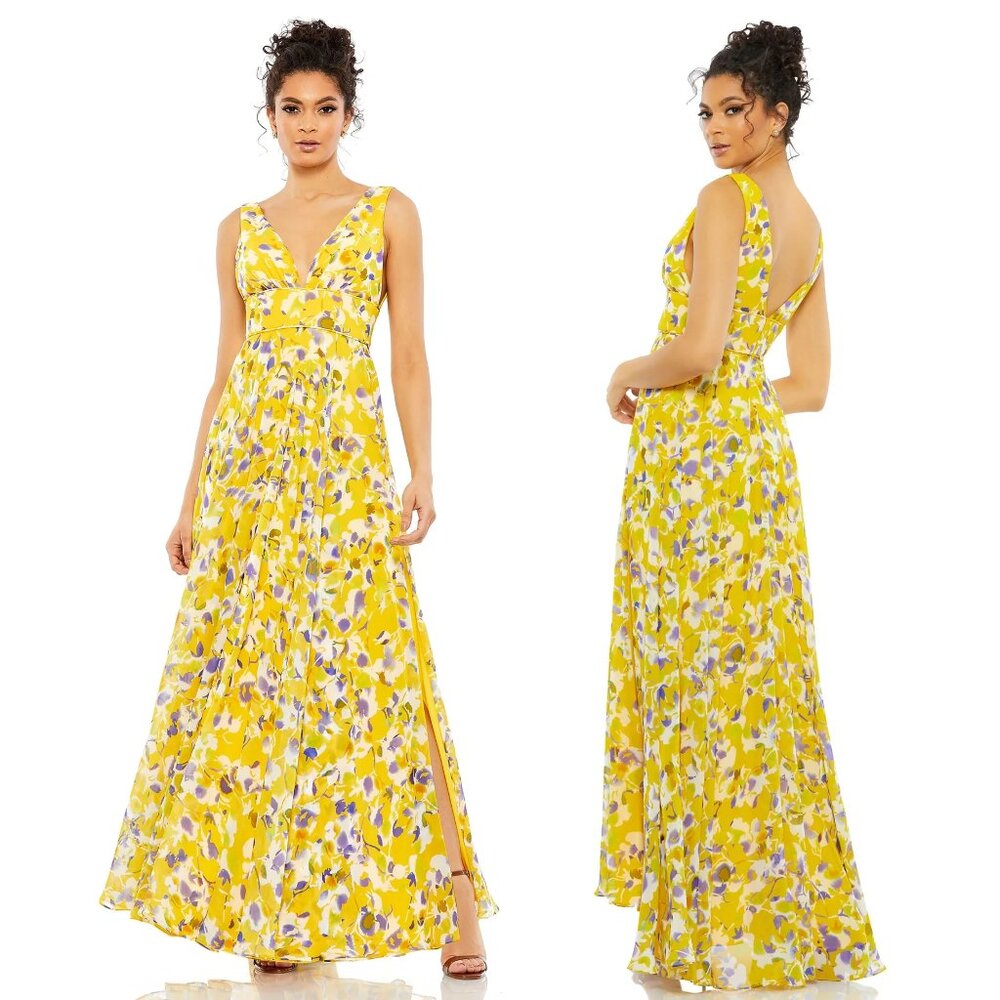 MAC DUGGAL | FLORAL PLUNGE V-NECK GOWN #70206